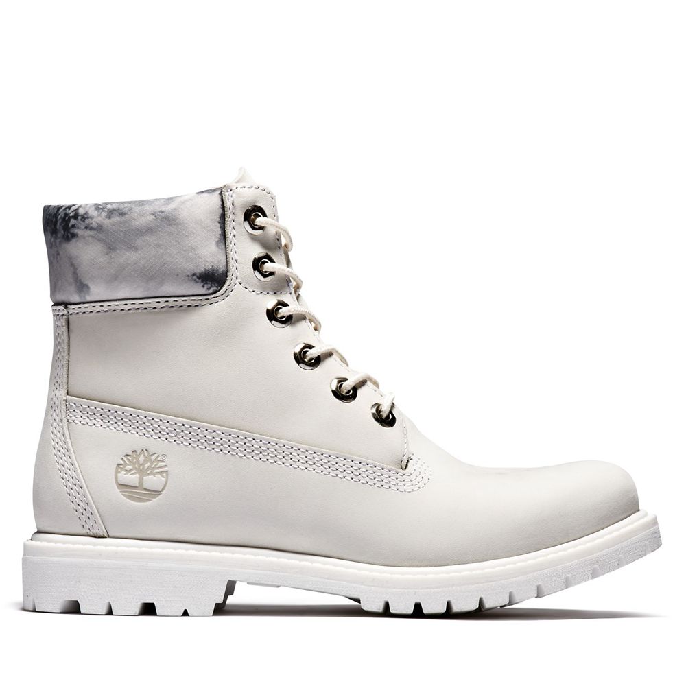 Timberland Womens 6-Inch Boots Premium Waterproof - White - India HO8130647